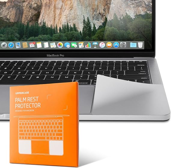 UPPERCASE Premium Palm Rest Protector Skin Cover Set for MacBook Pro 13" Released in 2016-2019 Only, Silver, Does Not Fit MacBook Pro 13" 2020