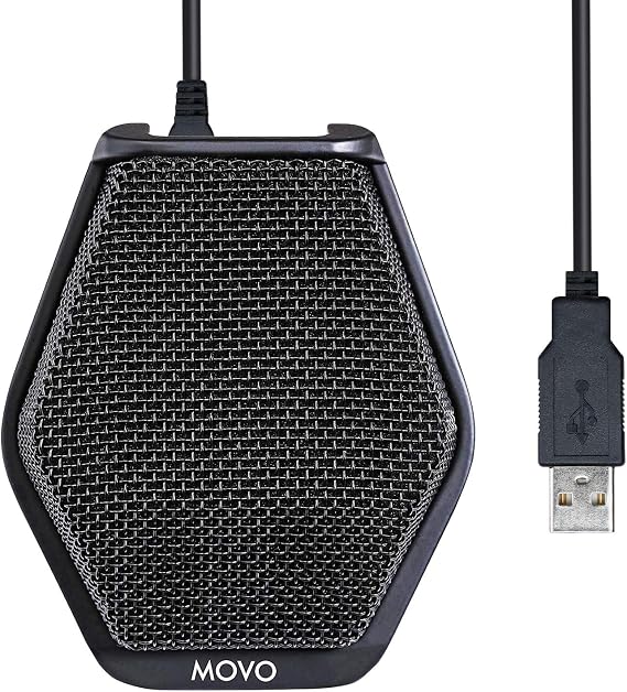 Movo MC1000 Conference USB Microphone for Computer Desktop and Laptop with 180 / 20' Long Pick up Range Compatible with Windows and Mac for Dictation, Recording, YouTube, Conference Call, Skype