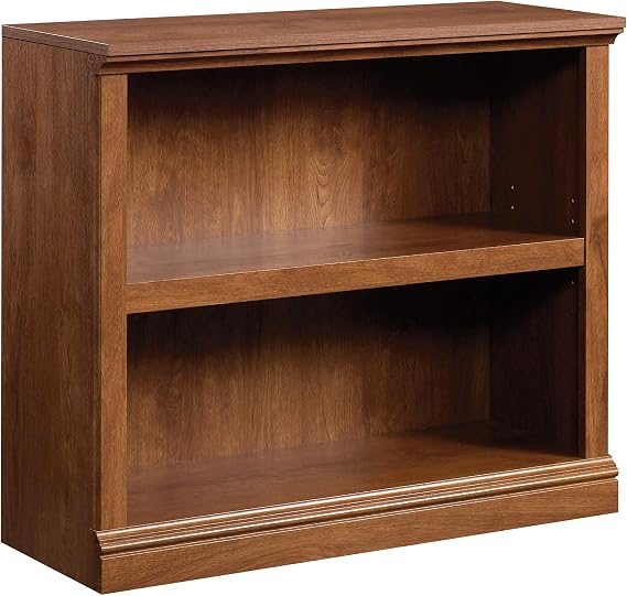Sauder 2 Tier Book Shelf Wooden Bookcase Multipurpose Bookshelf for Home Office, Living Room, in Oiled Oak