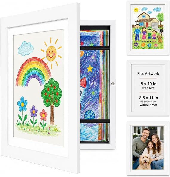 MICKYU 4 Pack Kids Art Frames Changeable, 8.5x11 Front Opening