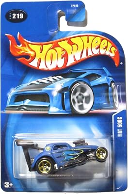Hot Wheels 2003 Fiat 500C Mainline #219 BLUE Race Car 1:64 Scale