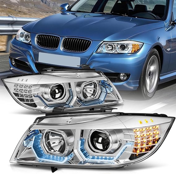 Auto Dynasty LED Headlights for 09-12 BMW E90 323i 325i 328i 335i, Chrome