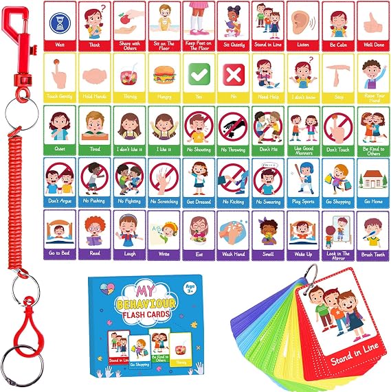 50PCS Autism Behaviour Communication Cards for Speech Delay Children Adults