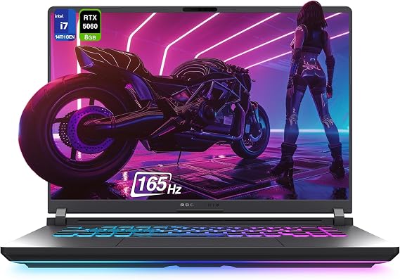 ASUS ROG Strix G16 Gaming Laptop, Intel i7-14650HX, 32 GB DDR5 RAM, 2 TB PCIe SSD, 16 FHD+ (1920x1200) Display, Nvidia G-Force RTX 5060, 4-Zone RGB Keyboard, W11 Home, Eclipse Gray