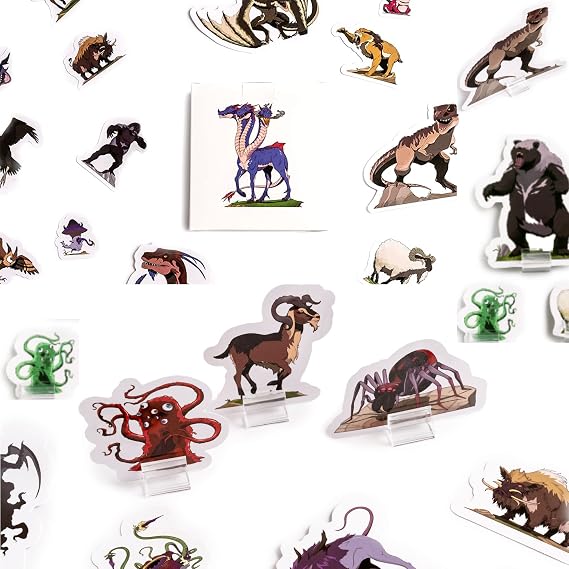Hexers Beasts Monster and Animals DM Starter Set Flat 2D Miniatures for Tabletop Gaming Compatible with Dungeons and Dragons D&D DND Pathfinder RPG Play Mini Figures Figurines Minis for 5e Campaign