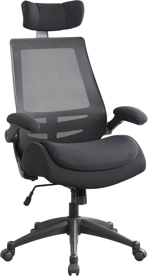 BOLISS 400lbs High Back Ergonomic Office Chair with Dual Seat Cushion | Heavy Duty, Angle Adjustable Headrest, Soft Flip-up Arms, Molded Foam Seat, Back Support,Mesh Computer Desk Chair with