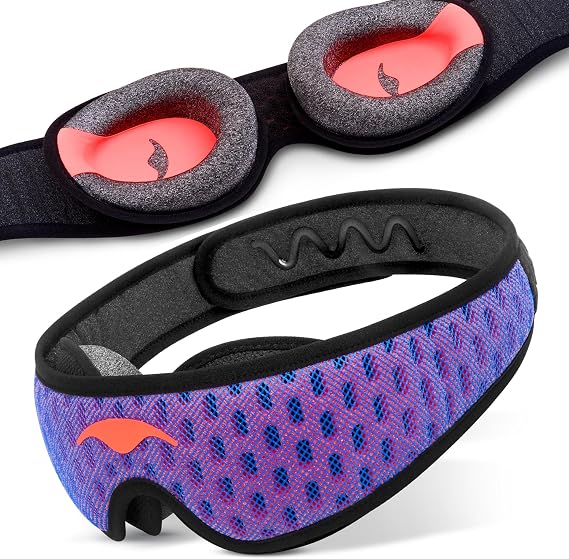 Manta Pro Sleep Mask - 100% Light Blocking Sleep Mask for Side Sleepers, Breathable and Comfortable, Spacious & Zero Pressure for Long Lashes, Perfect for Sleep/Travel/Nap/Shift Work