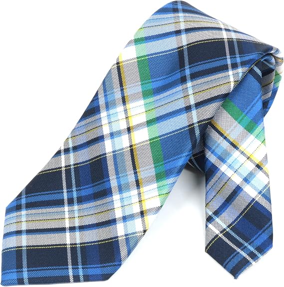 Tommy Hilfiger th1616 Necktie, Plaid Pattern, navy