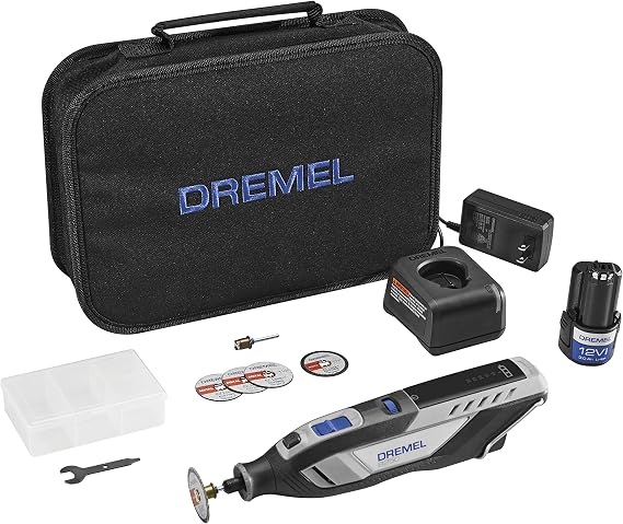 Dremel 8250-5 12V Lithium-Ion Variable Speed Cordless Rotary Tool with Brushless Motor - 5 Rotary Tool Accessories, 3Ah Battery, Charger, and Tool Bag