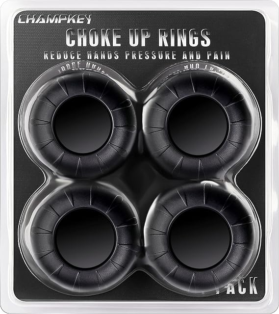 CHAMPKEY Premium Choke Up Rings 4 Pack | Reduced Hands Pain and Pressure Baseball Rings | Ideal for Baseball, Softball and Tee Ball Bat