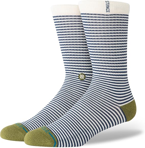 Stance Men's Crew Athletic Socks in Olive Large