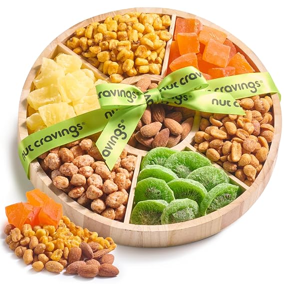 NUT CRAVINGS - Dried Fruit & Mixed Nuts Gift Basket (7 Assortments)