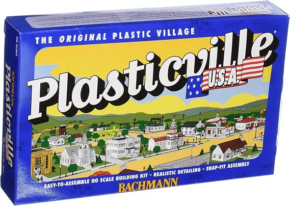 Bachmann Trains Plasticville Buildings Classic Kit Gas Station HO Scale | Building, Plasticville U.S.A, Kit - Gas Station, Buildings Add Realism To Your Layout, 45174
