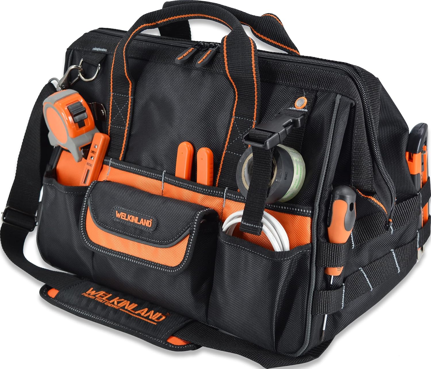 WELKINLAND 16 Tool Bags - 34 Pockets Heavy Duty Open Lid Organizer for HVAC and Electricians
