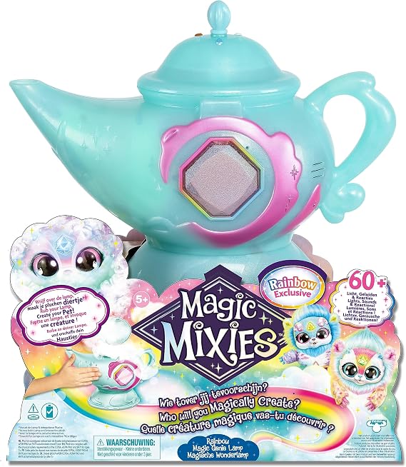 Magic Mixies Magic Genie Lamp with Interactive 8 inch Rainbow Magic Plush, Ages 5+