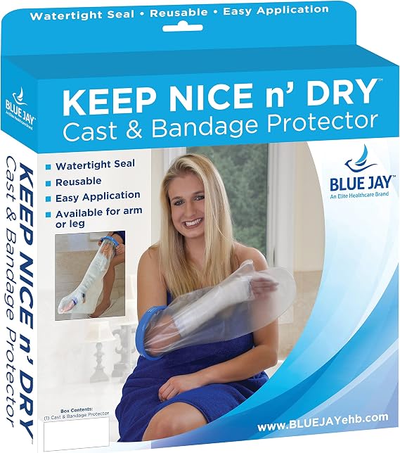 Blue Jay An Elite Healthcare Brand Cast Cover [Short Arm] - Waterproof Bandage Protector | Watertight Seal, Reusable, Easy to Use | Medical Supplies & Equipment