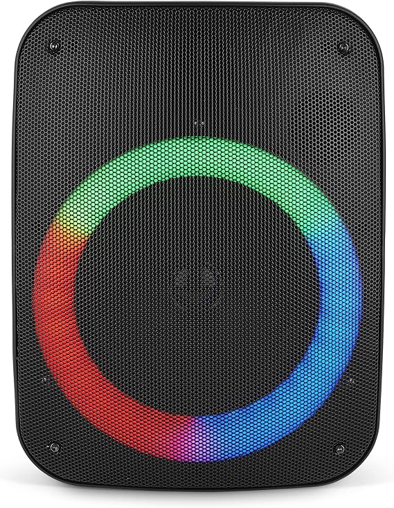 QFX PBX-136 Portable Bluetooth Speaker with LED Party Lights - Built-in 6.5 Subwoofer - Rechargeable Party Speakers, Aux, Wireless, USB/MicroSD (2021 Model),Black