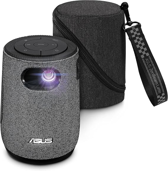 ASUS ZenBeam Latte L1 Portable Wi-Fi Projector- 300 Lumens Projector, Built-in Harman Kardon Bluetooth Speaker, 3 Hours Video Playback, Wireless WiFi Projector, HDMI, USB, Remote Control, AptoideTV