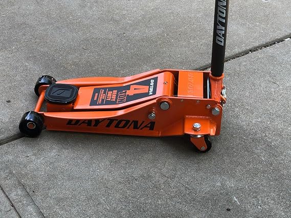 Daytona 4 ton Steel Heavy Duty Floor Jack with Rapid Pump - Orange