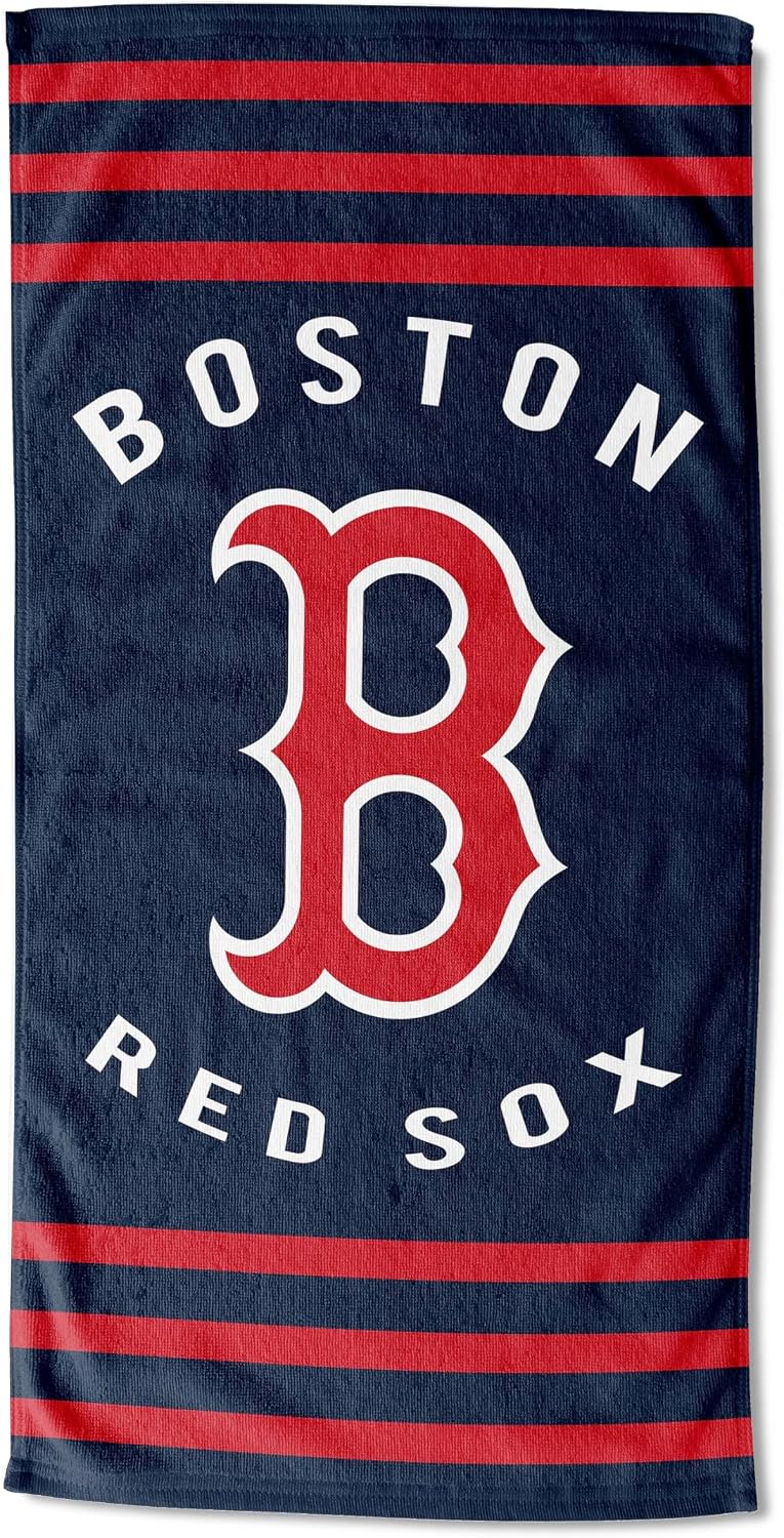 The Northwest Company MLB Boston Red Sox Striped Beach Towel, 30 x 60-inches