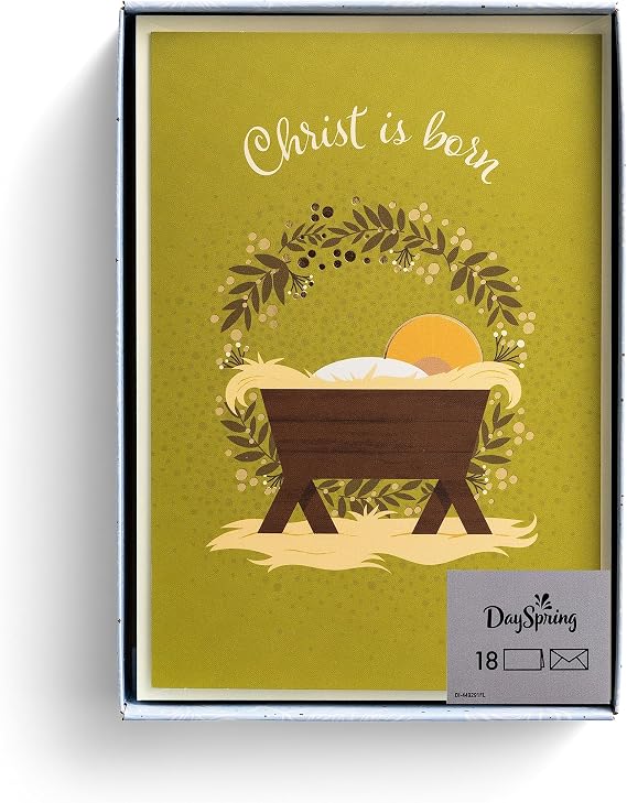 DaySpring - Christ is Born - 18 Christmas Boxed Cards & Envelopes, NLT (J8847)